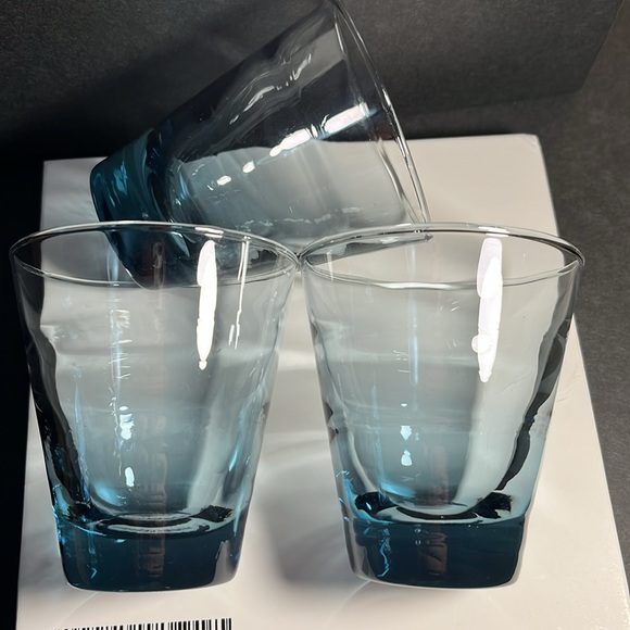 Libby Vintage Aqua Saturn Swirl Rocks Glasses 3 - Picture 5 of 5